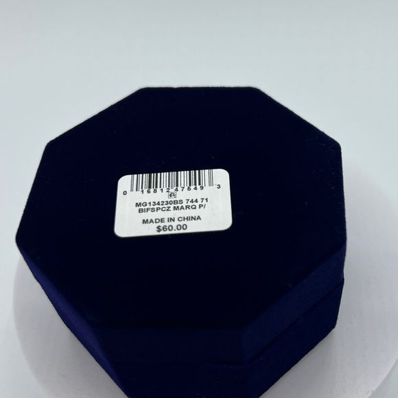 Cubic Zirconia Navette Pendant Necklace & Drop Earrings Set in Fine Silver Plate - Picture 6 of 7